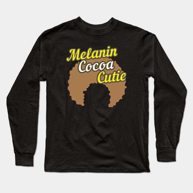 Cute Melanin Cocoa Cutie African American Afro Long Sleeve T-Shirt by stockwell315designs